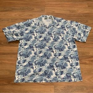 Vintage No Fear Hawaiian Shirt Floral Pattern Casual Button Up Men’s Large USA